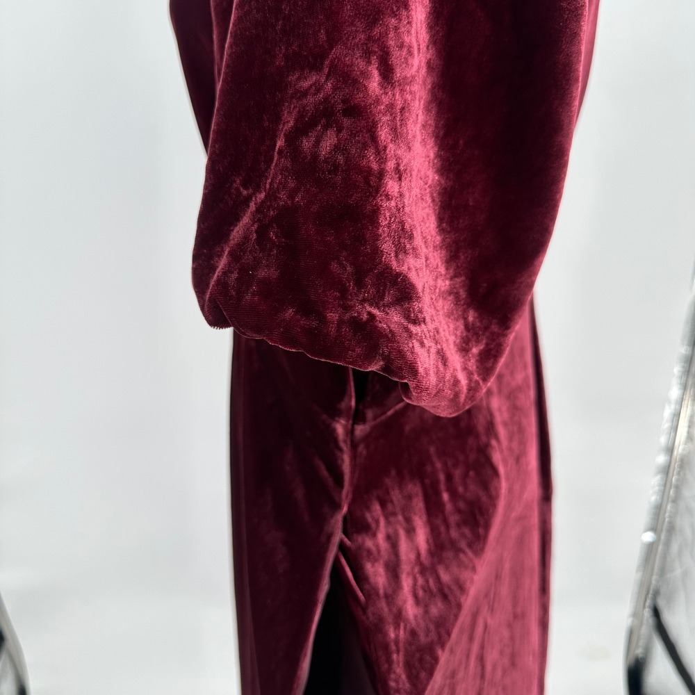 Boden Velvet Midi Dress in Deep Burgundy - Picture 5 of 8